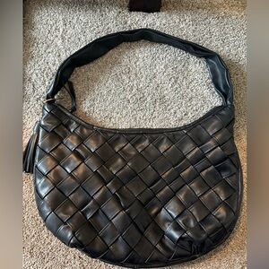Darcy Marks London Black Woven Leather Shoulder Bag